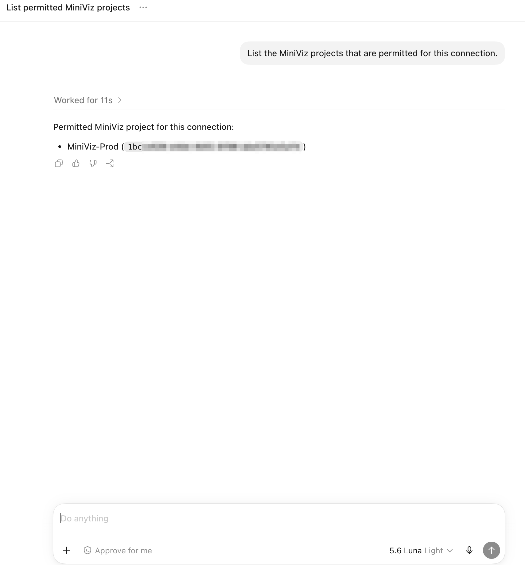 Codexで許可済みMiniviz projectを確認する